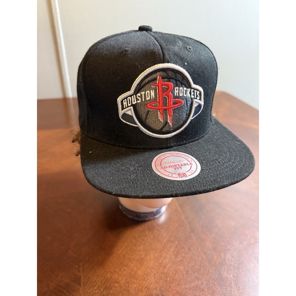 Houston Rockets‎ Mitchell & Ness Snapback Hat Black NBA Logo Adjustable